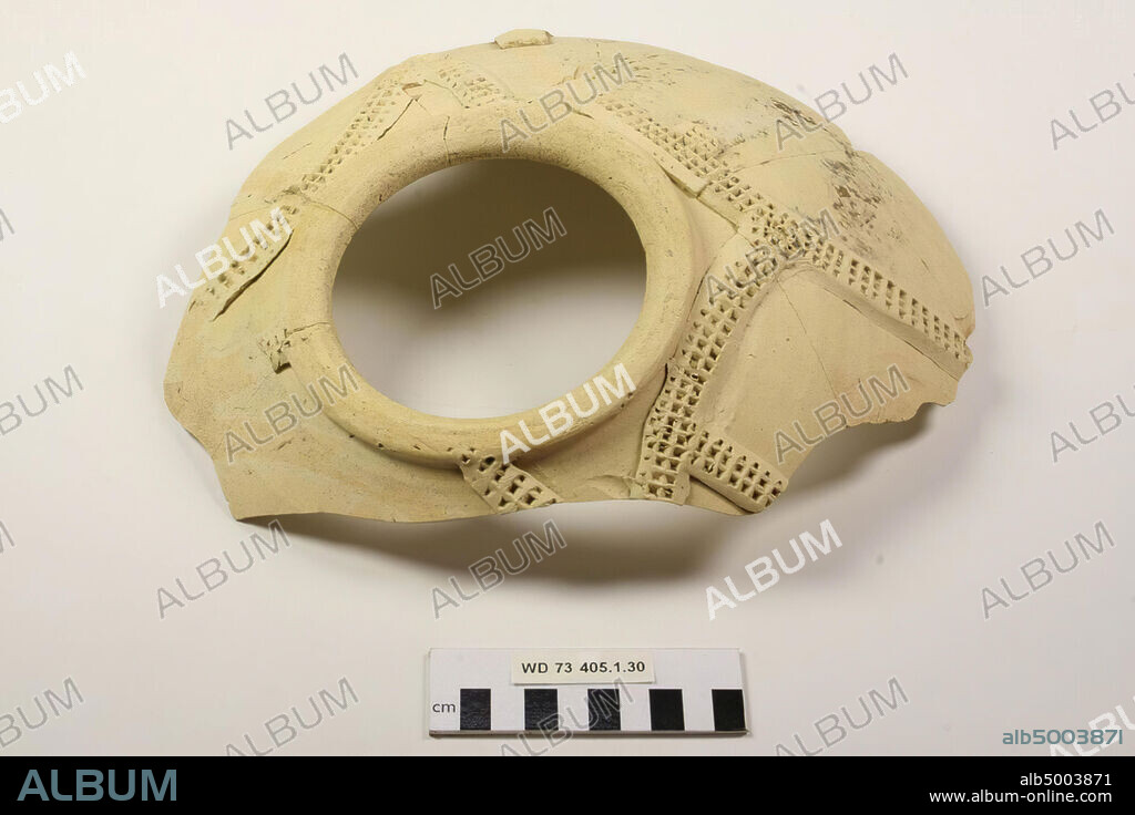 The Netherlands Middle Ages, relief band amphora, fragment, earthenware, Badorf, medieval, the Netherlands, Utrecht, Wijk bij Duurstede, Wijk bij Duurstede, Dorestad.