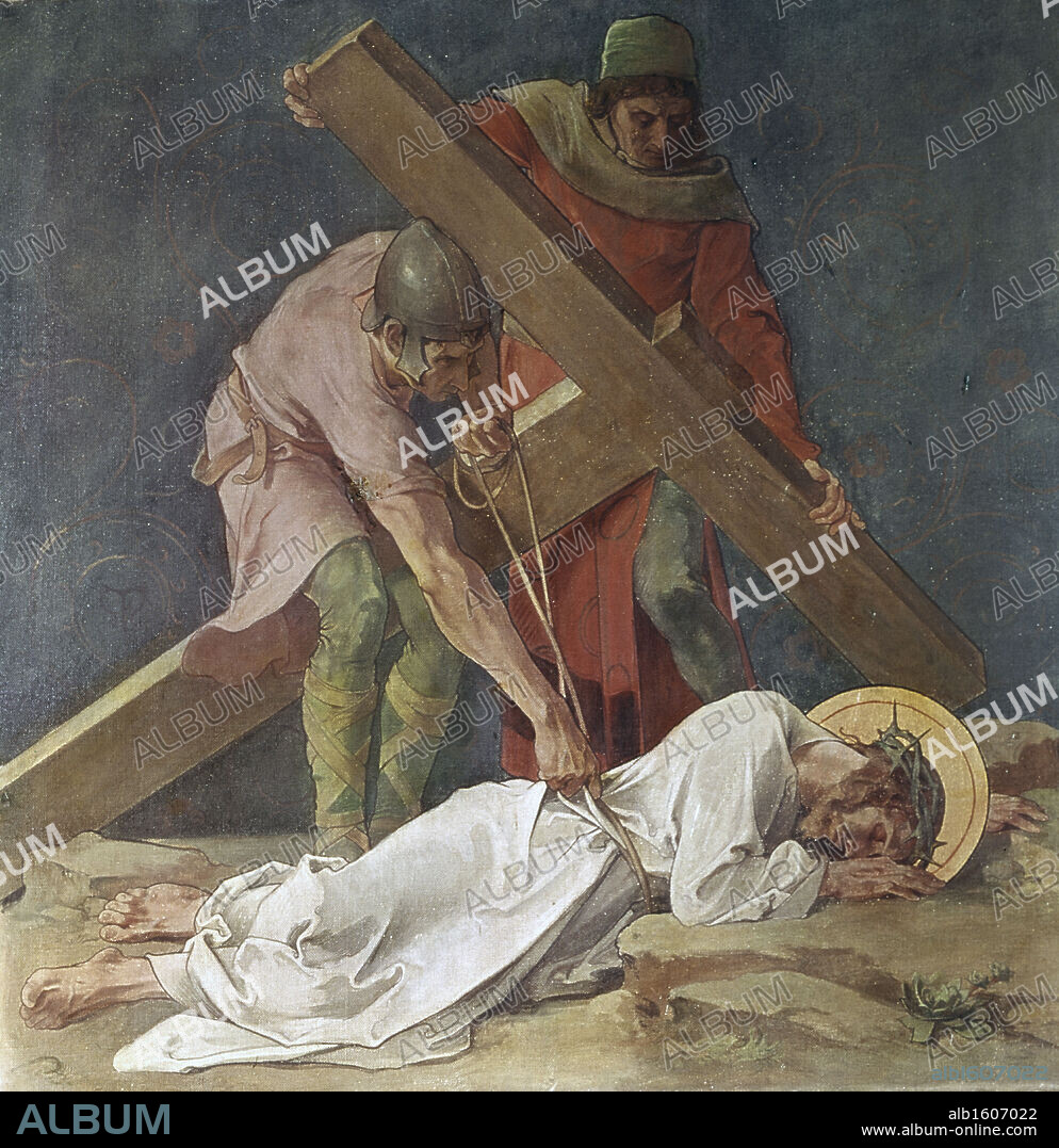 Jesus Falls the Third Time (9th Station of the Cross)  1898  Martin Feuerstein (1856-1931 French)  Saint Anna Church, Munich, Germany.