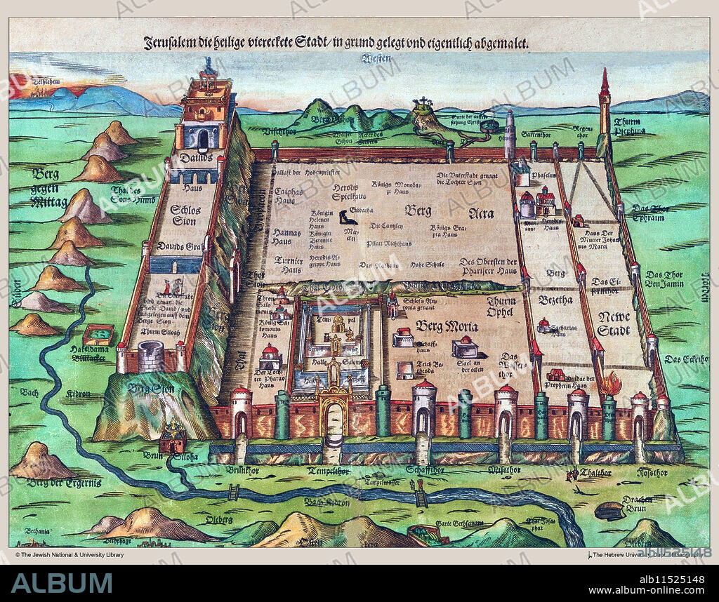 JACOPUS LUCIUS HEINRICH BUNTING. Artist Rendering of the City of Jerusalem.