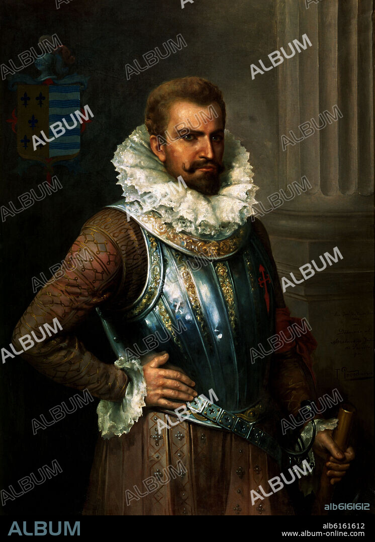 TOMÁS POVEDANO. PEDRO DE ALVARADO (1485-1541) - CONQUISTADOR-OFICIAL Y SUSTITUTO DE HERNAN CORTES - PINTADO EN 1906.