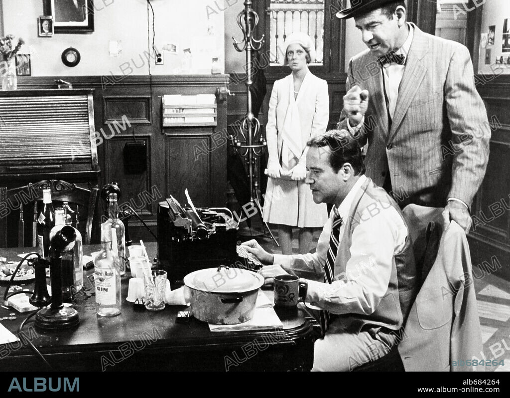 JACK LEMMON, SUSAN SARANDON y WALTER MATTHAU en PRIMERA PLANA, 1974 (THE FRONT PAGE), dirigida por BILLY WILDER. Copyright UNIVERSAL PICTURES.
