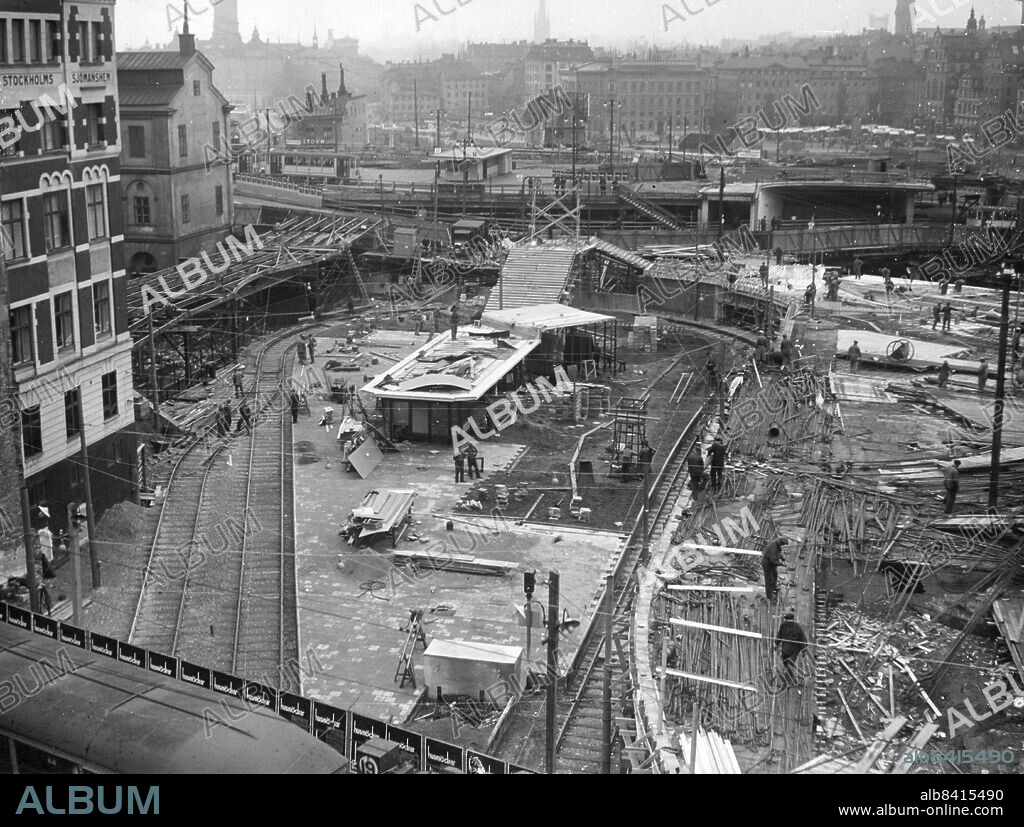 Stockholm 1933-09-05. Ombyggnad av Slussen. Foto: DN / TT / Kod: 192. ** SvD OUT **.