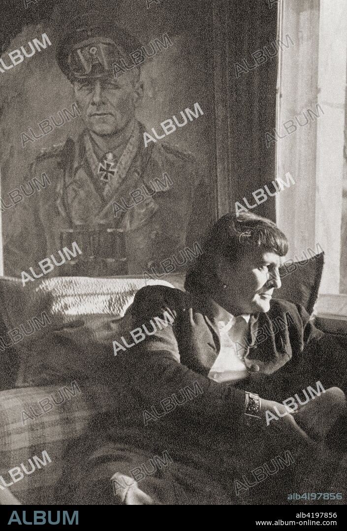 Frau Rommel.  Lucia Maria Rommel, 1894 -1971. Wife of Erwin Rommel, aka Desert Fox,  1891 -1944.  German general, military theorist and field marshal in the Wehrmacht of Nazi Germany during World War II.