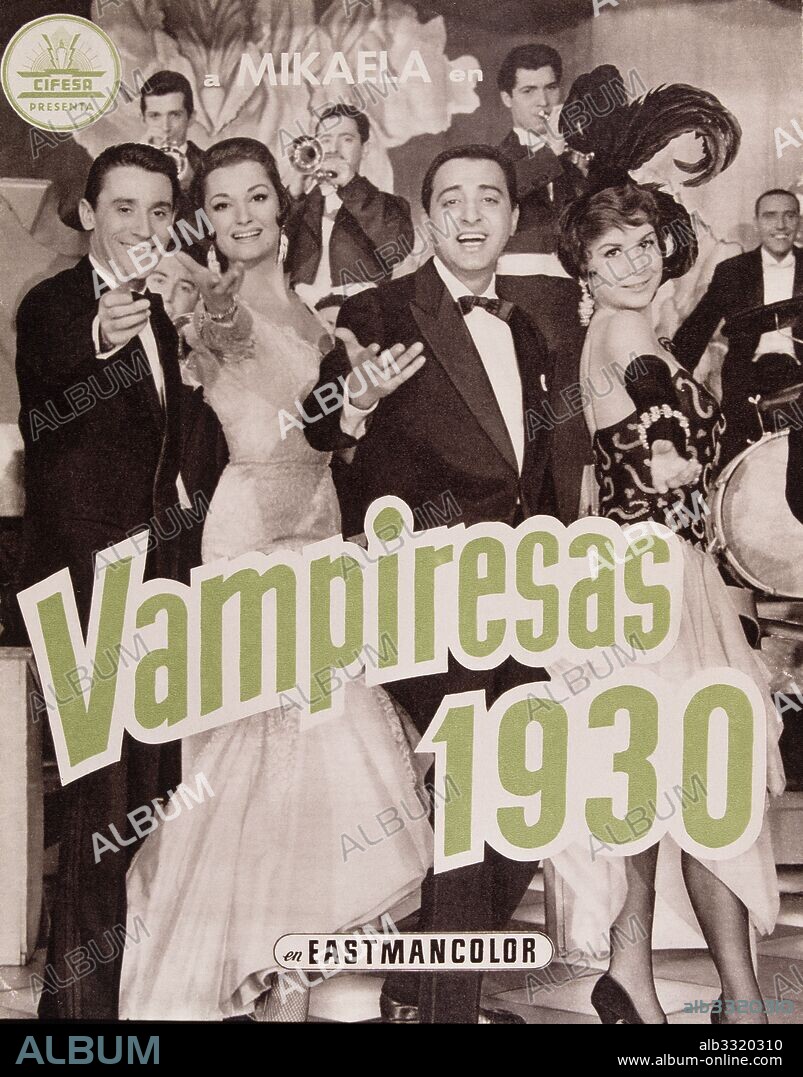 Cartel de la película " Vampiresas " DIrector Jesus Franco Mikaela / Micaela Rodríguez Cuesta con Lina Morgan y Antonio Ozores 1961.
