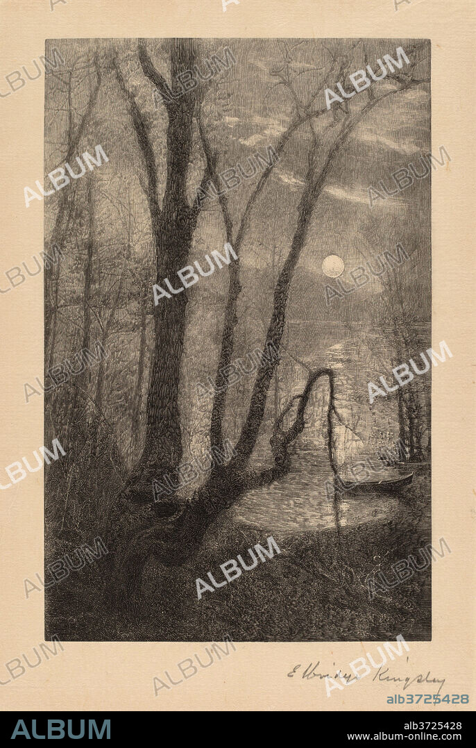 ELBRIDGE KINGSLEY. Summer by the Lakeside. Dated: 1883. Dimensions: image: 176 x 113 mm  primary sheet: 269 x 195 mm  secondary sheet: 308 x 243 mm. Medium: wood engraving.