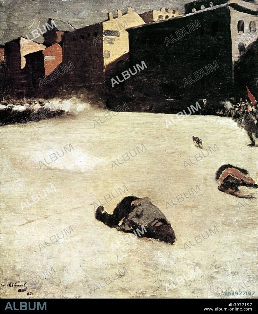 'The Massacre', 1905. January 9th 1905, Bloody Sunday massacre in St. Petersburg, Russia, of peaceful demonstrators marking the beginning of the violent phase of the Russian Revolution of 1905.