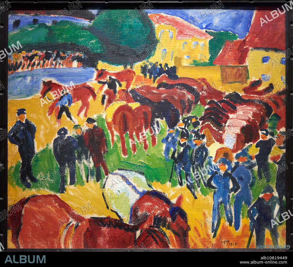 Horse fair, 1910, Max Pechstein (1881-1955), Thyssen Bornemisza Museum, Madrid, Spain, Europe.
