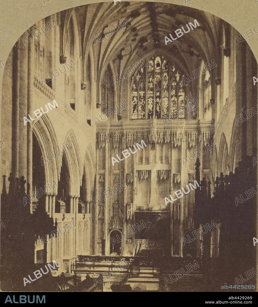The Choir and Altar Screen, Winchester Cathedral., W.R. Sedgfield (English, 1826 - 1902), about 1860, Albumen silver print.