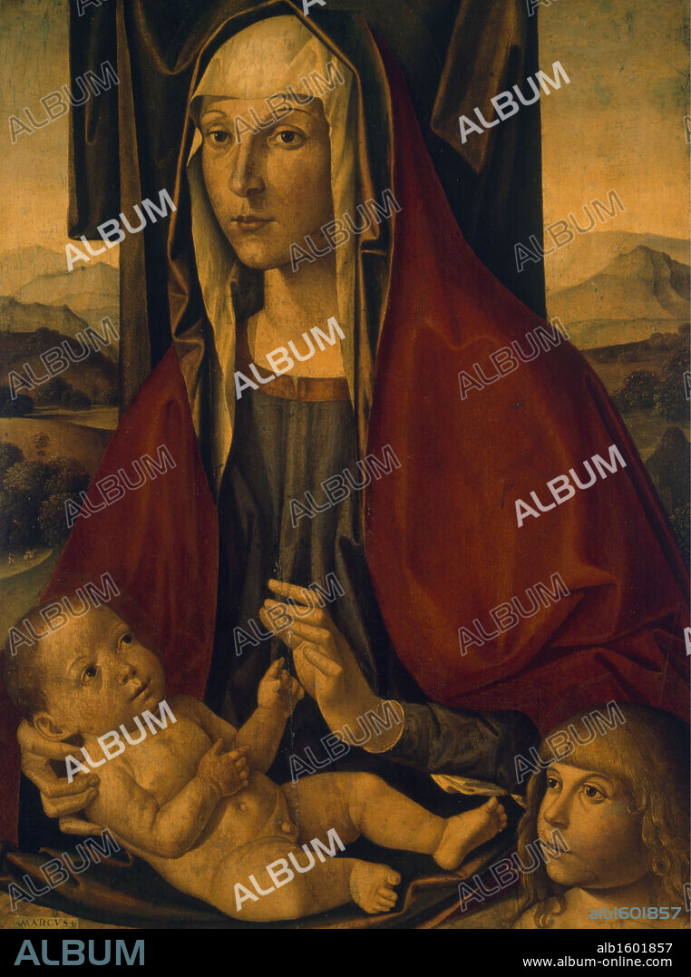 BOCCACCIO BOCCACCINO. Madonna and Child by Bocaccino Boccaccio,  oil on wood panel,  (1467-1524),  Italy,  Padua,  Civic Museum.