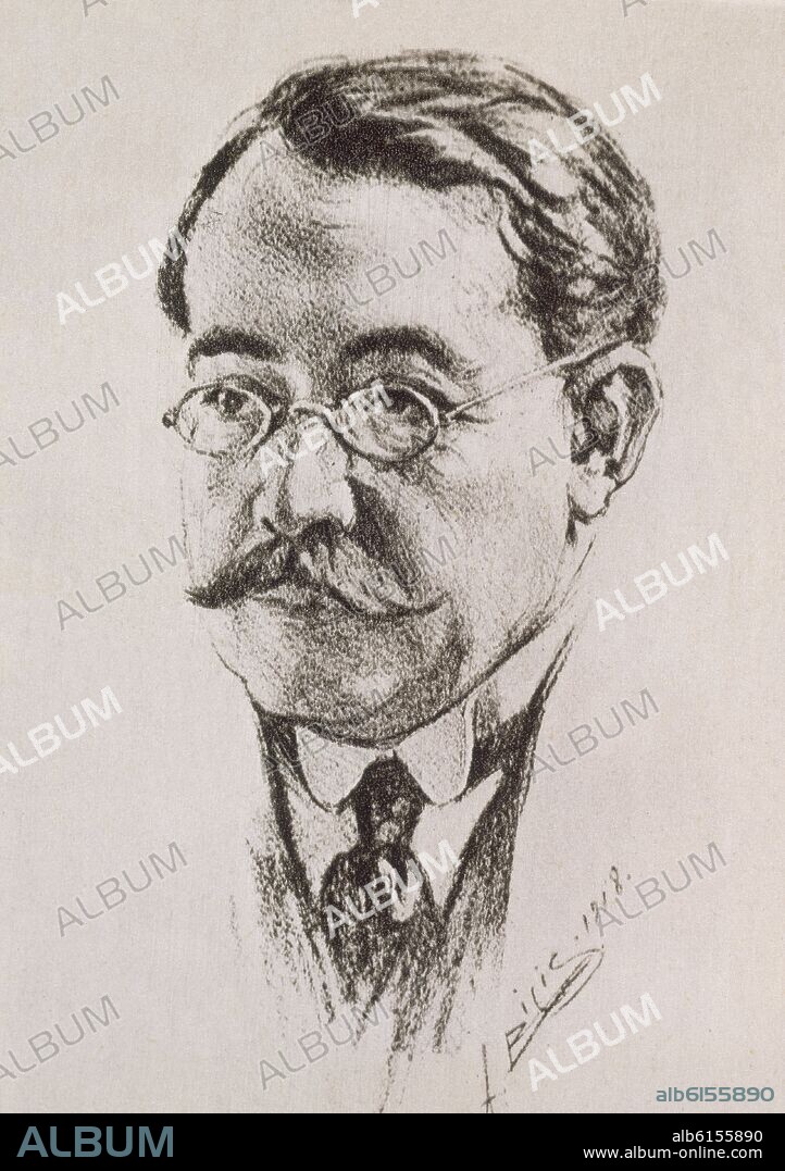 LEOPOLDO LUGONES  DIBUJO EN 1918.