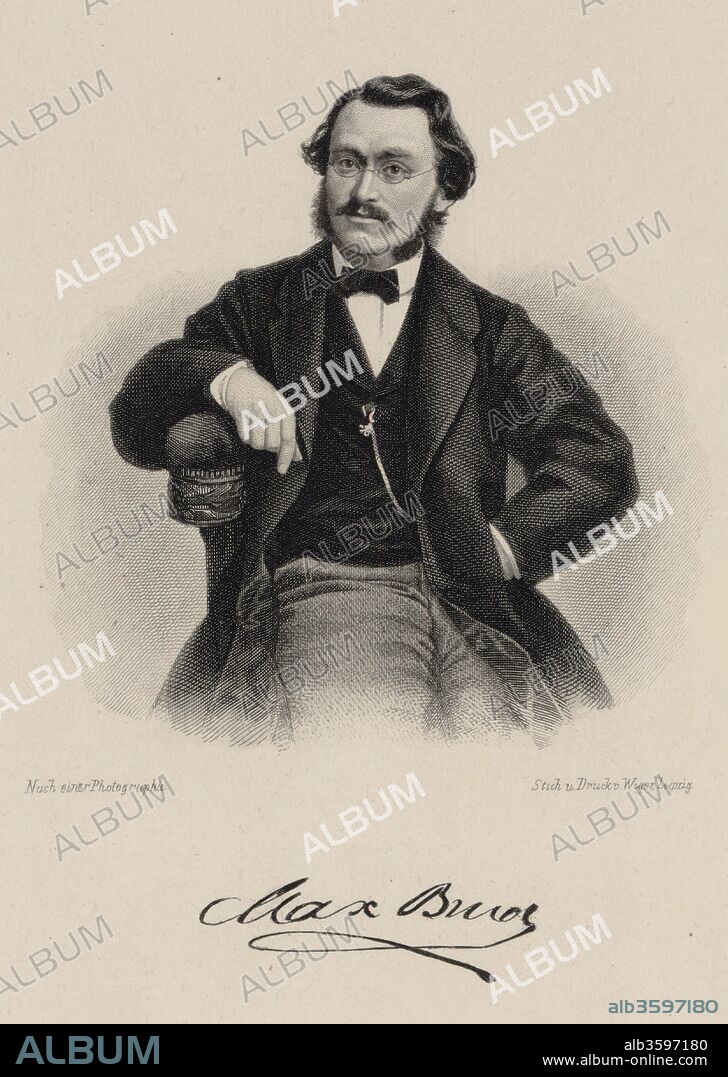 AUGUST WEGER. Portrait of the composer Max Bruch (1838-1920).