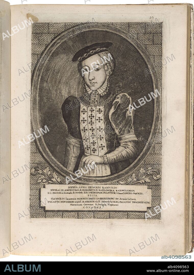 HIRSZ LEJBOWICZ. Zofia Radziwill (Monwid). From: Icones Familiae Ducalis Radivilianae.