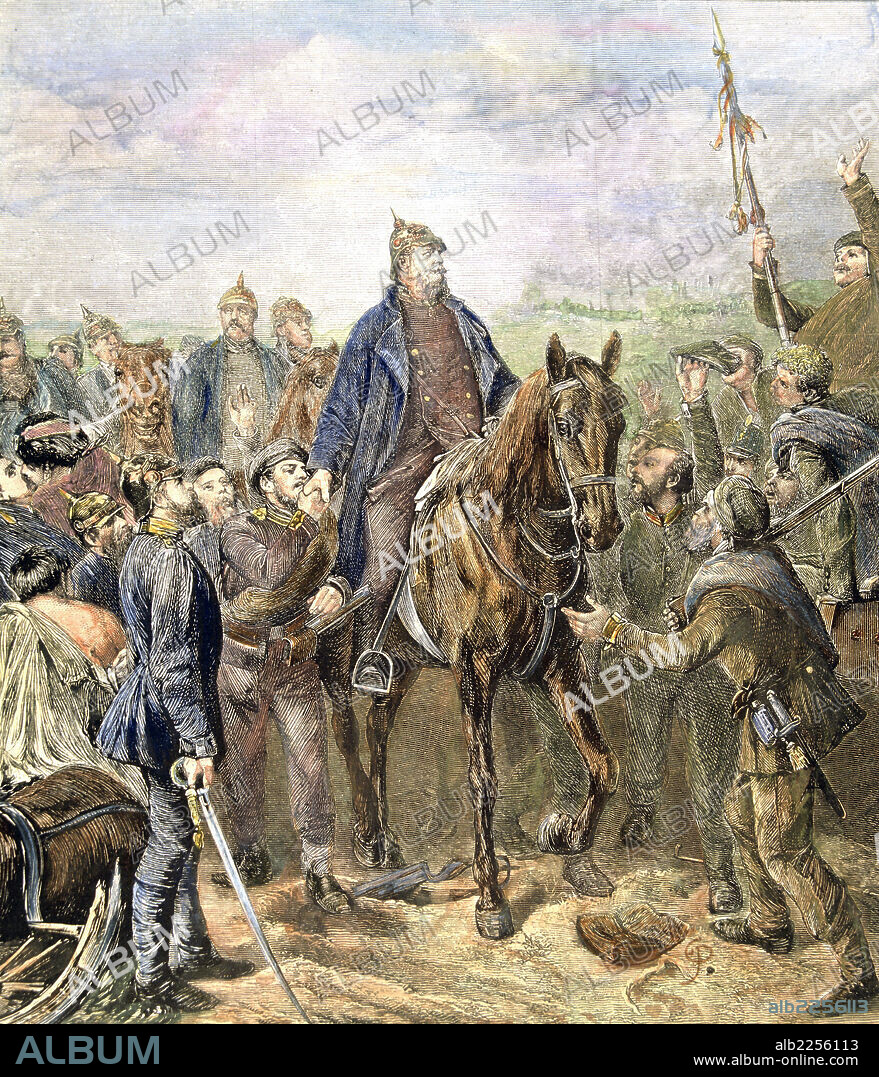 GUILLERMO I. REY DE PRUSIA Y EMPERADOR DE ALEMANIA. 1797-1888. EL REY TRAS SU VICTORIA DE SEDAN CONTRA LOS FRANCESES EN 1870.