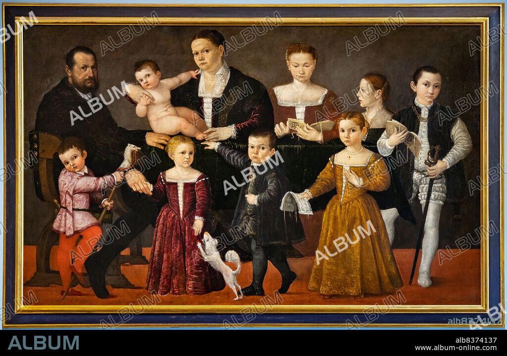 Portrait of the Valmarana Family, by Giovanni Antonio Fasolo, oil painting on canvas,1553-4.