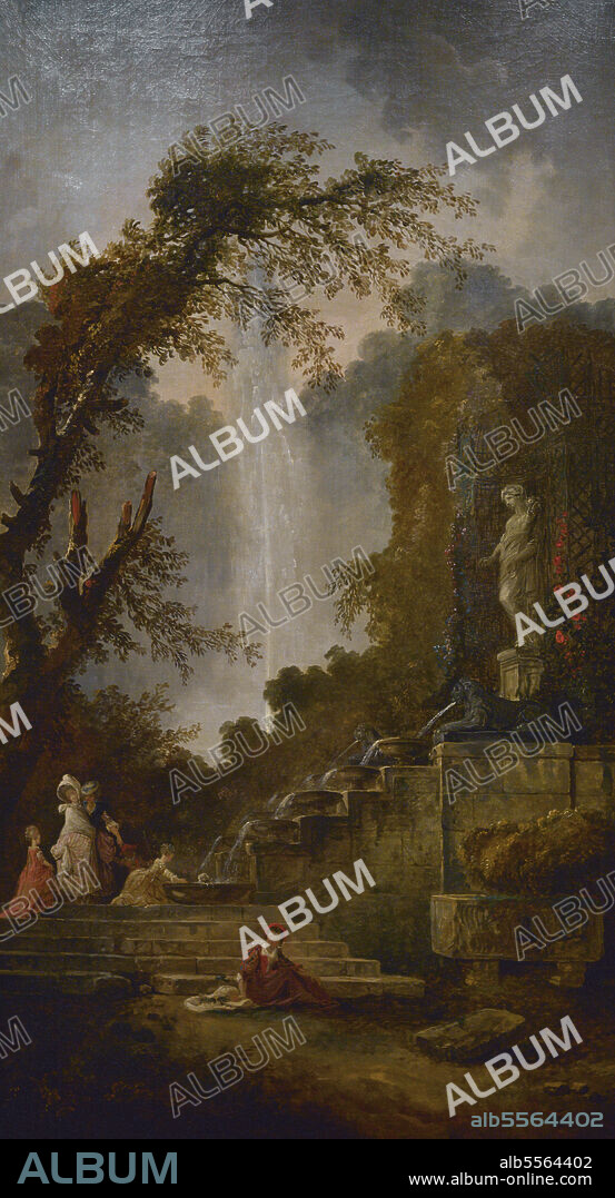HUBERT ROBERT (1733-1808). FRENCH PAINTER.. Hubert Robert (1733-1808). Pintor francés. Escena en un Parque, h. 1790. Oleo sobre lienzo. Museo Calouste Gulbenkian. Lisboa. Portugal.