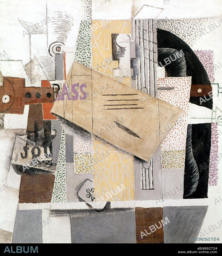 The Violin - 1914 (still life). by Pablo Picasso. Pablo Ruiz Picasso (Full name) (October 25, 1881 in Málaga, Spain - April 8, 1973) was a Spanish painter and sculptor. One of the most recognized figures in 20th century art, he is best known as the co-founder, along with Georges Braque, of cubism.. Gallery of Modern Art, Paris. Musee National d'Art Moderne, Centre Pompidou, Paris, France . ©TopFoto.