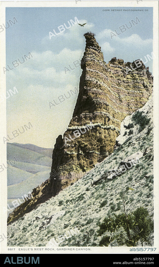 Gardiner Canyon, Eagle's Nest Rock, Yellowstone Ntl. Park, Wyo., still image, Postcards, 1898 - 1931.