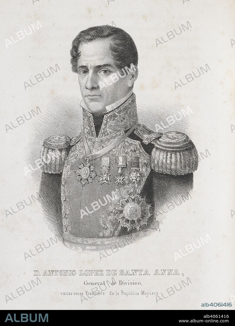 LÃºCAS ALAMÃ ¡N. D. Antonio Lopez De Santa Anna, General de Division, ...  Antonio de Padua MarÃ­a Severino LÃ³pez de Santa Anna y PÃ©rez de LebrÃ³n, 21 February 1794 â€“ 21 June 1876), often known as Santa Anna or LÃ³pez de Santa Anna and sometimes called "the Napoleon of the West", was a Mexican politician and general.  . Historia de MeÌjico, etc. (History of Mexico). MeÌjico (Mexico), 1849-52. Source: 9771.e.18, vol.5 p.687.