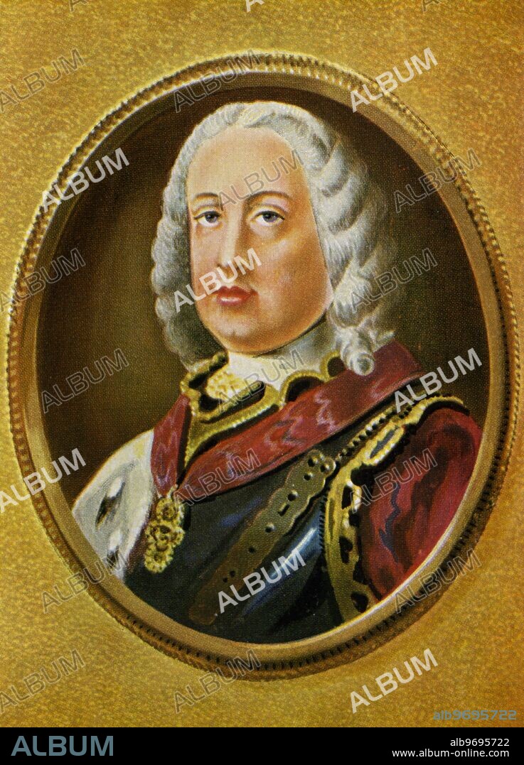 Franz I German Emperor - after a miniature by Gaetano Manini1754 - Francis I (8 December 1708 - 18 August 1765) (born as François Stephen, also known as Franz Stefan and Francis III Stephen, Duke of Lorraine) was Holy Roman Emperor and Grand Duke of Tuscany. With his wife, Maria Theresa, he was the founder of the Habsburg-Lorraine dynasty. ©TopFoto.