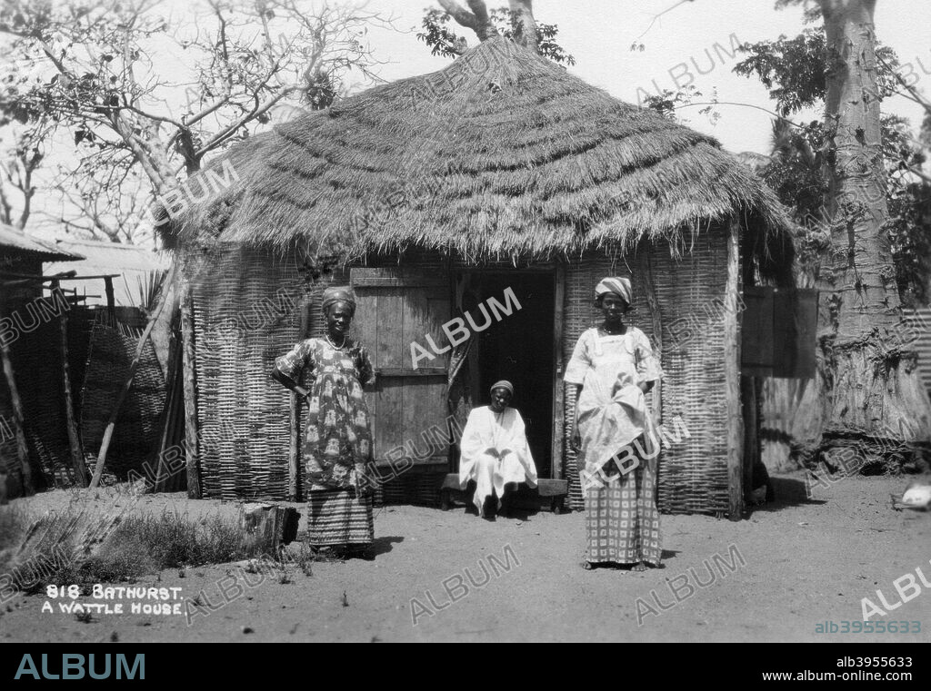 A wattle house, Bathurst, Gambia, 20th century. Bathurst is now known as Banjul.