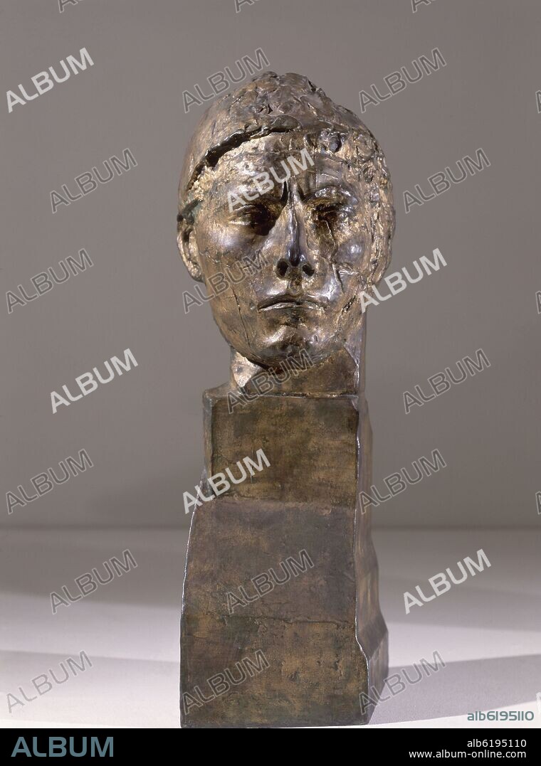 ANTOINE BOURDELLE (1861/1929). CABEZA DE APOLLON 19OO 19O9 BRONCE DORADO.