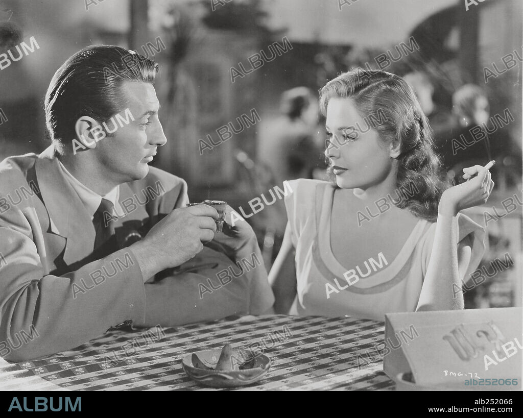 JANE GREER y ROBERT MITCHUM en RETORNO AL PASADO, 1947 (OUT OF THE PAST), dirigida por JACQUES TOURNEUR. Copyright RKO RADIO PICTURES.