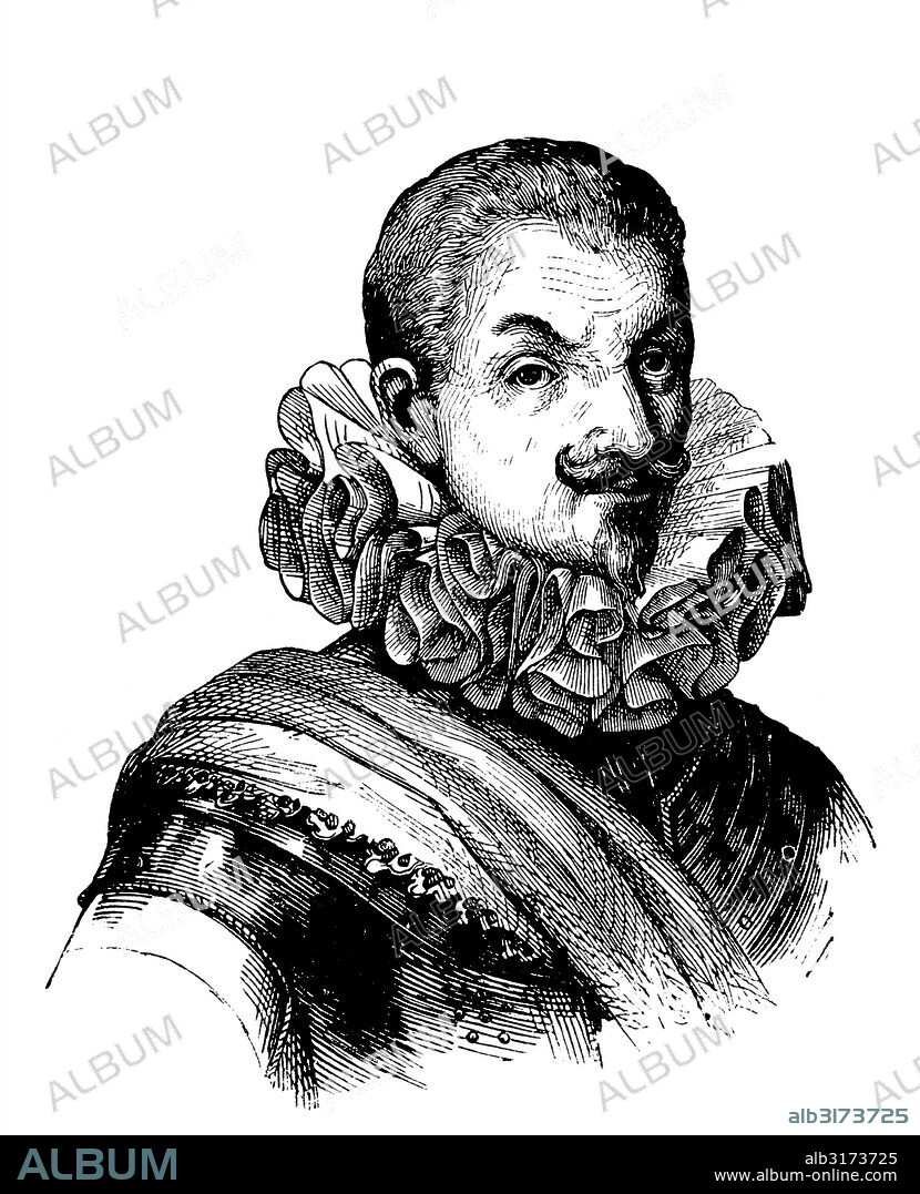 Johann t'serclaes tilly, 1559 - 1632, commander of the thirty years' war, woodcut from 1880.
