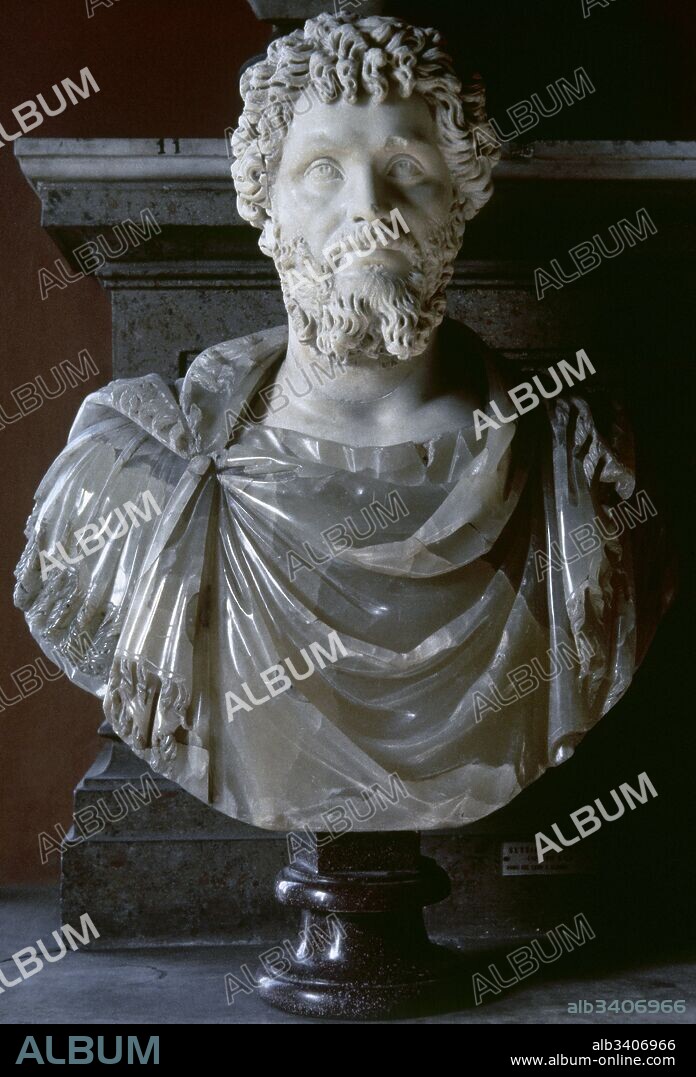 Septimius Severus (Leptis Magna, 145-York, 211 AD). Roman emperor (193-211 AD). Severan Dynasty. Bust, alabaster. Capitoline Museums. Rome, Italy.