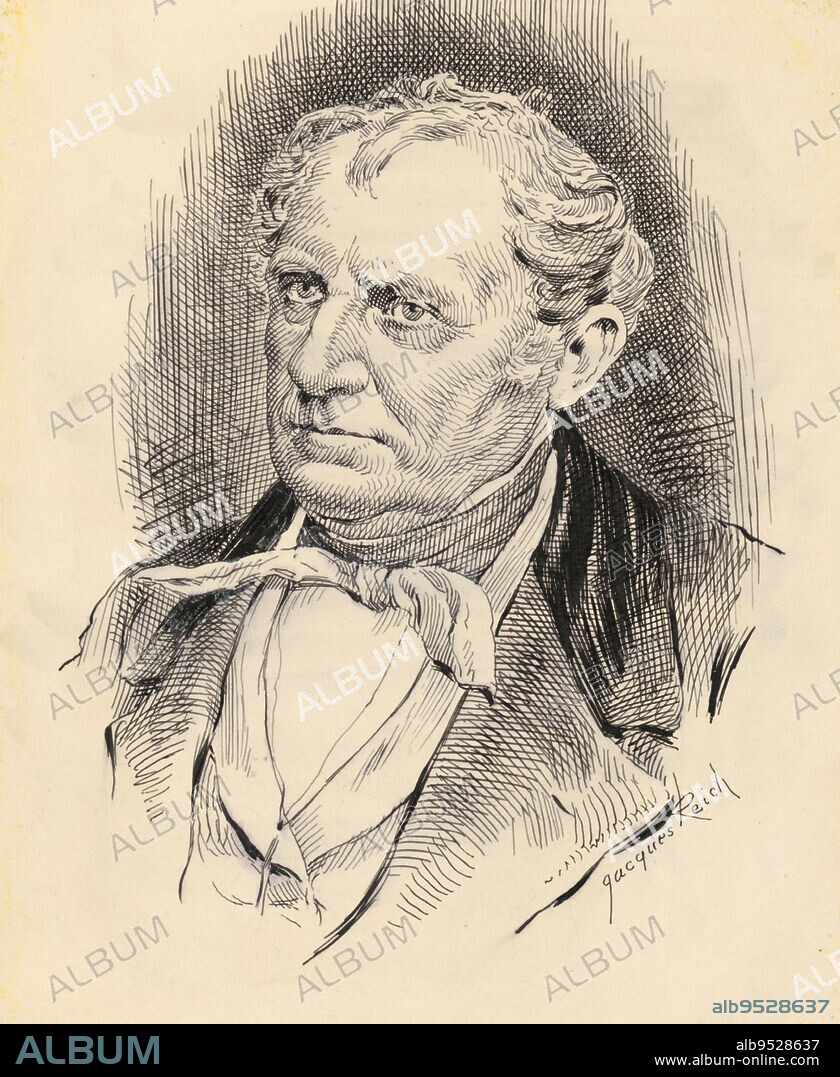 JACQUES REICH. James Fenimore Cooper. ink on paper. Date: c. 1899-1920.