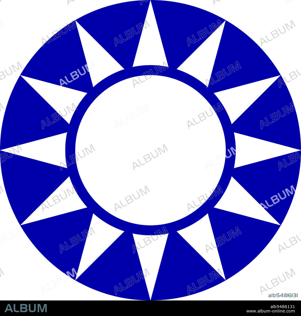 Blue Sky with a White Sun', the party emblem of the Kuomintang / Guomindang, the Chinese Nationalist Party.