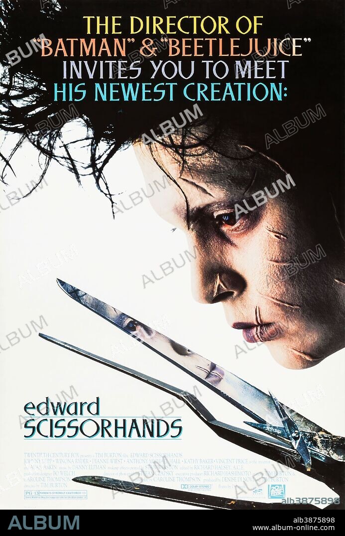 Affiche de EDWARD SCISSORHANDS, 1990, réalisé par TIM BURTON. Copyright 20TH CENTURY FOX.