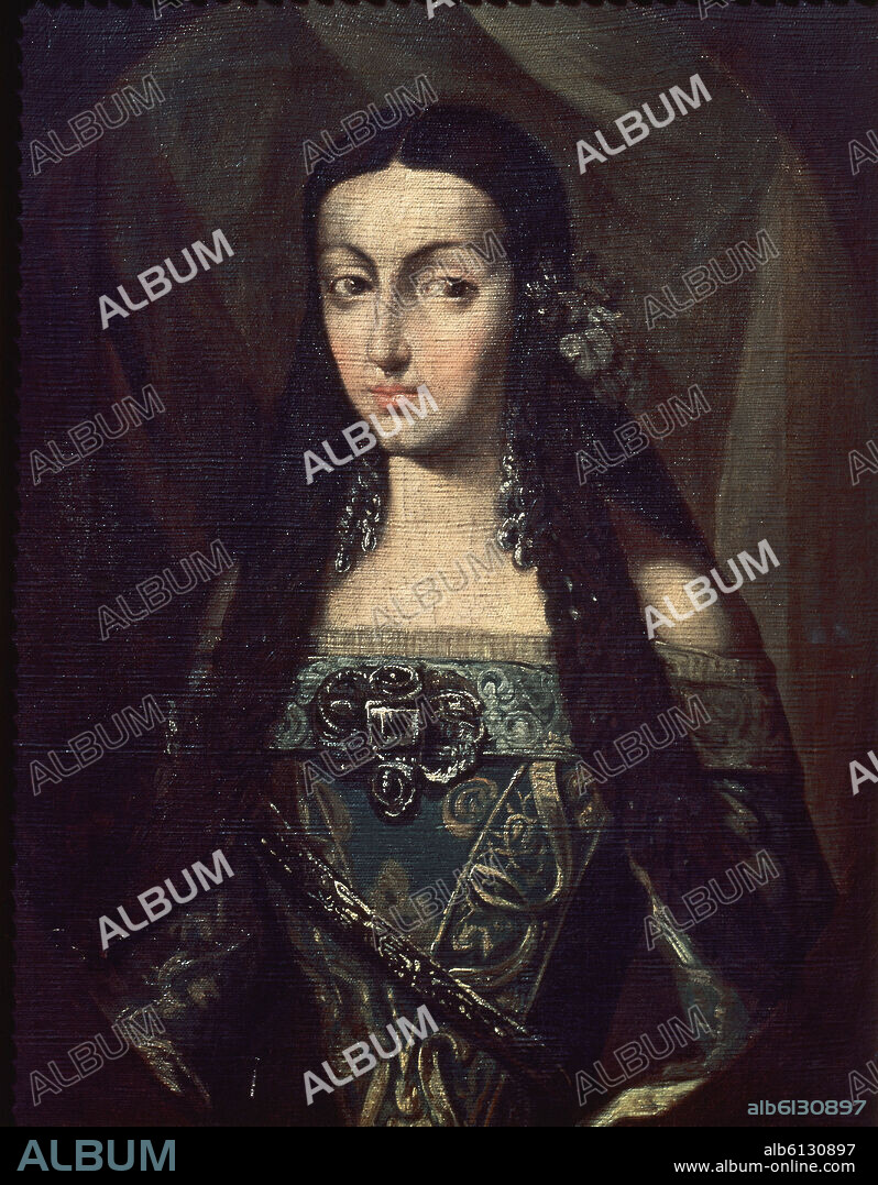 ANONIMO SIGLO XVII. 'Portrait of Marie Louise of Orleans', 1687, Oil.