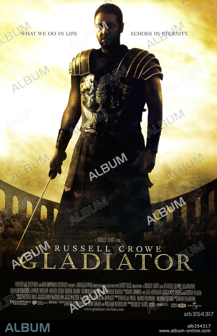 RUSSELL CROWE en GLADIATOR, 2000, dirigida por RIDLEY SCOTT. Copyright DREAMWORKS/UNIVERSAL PICTURES.