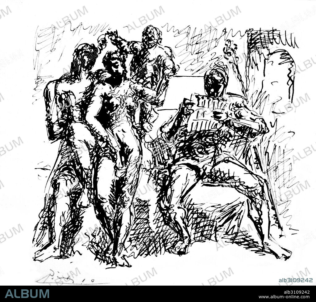 PABLO PICASSO. Estudio para la flauta de pan/ 1923.