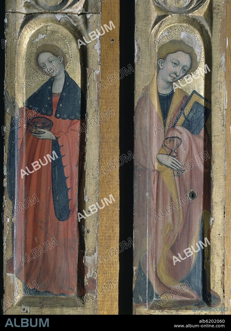 RAMON DE MUR (1380-1435). SANTA LUCIA Y SANTA CATALINA - SIGLO XV - GOTICO CATALAN.