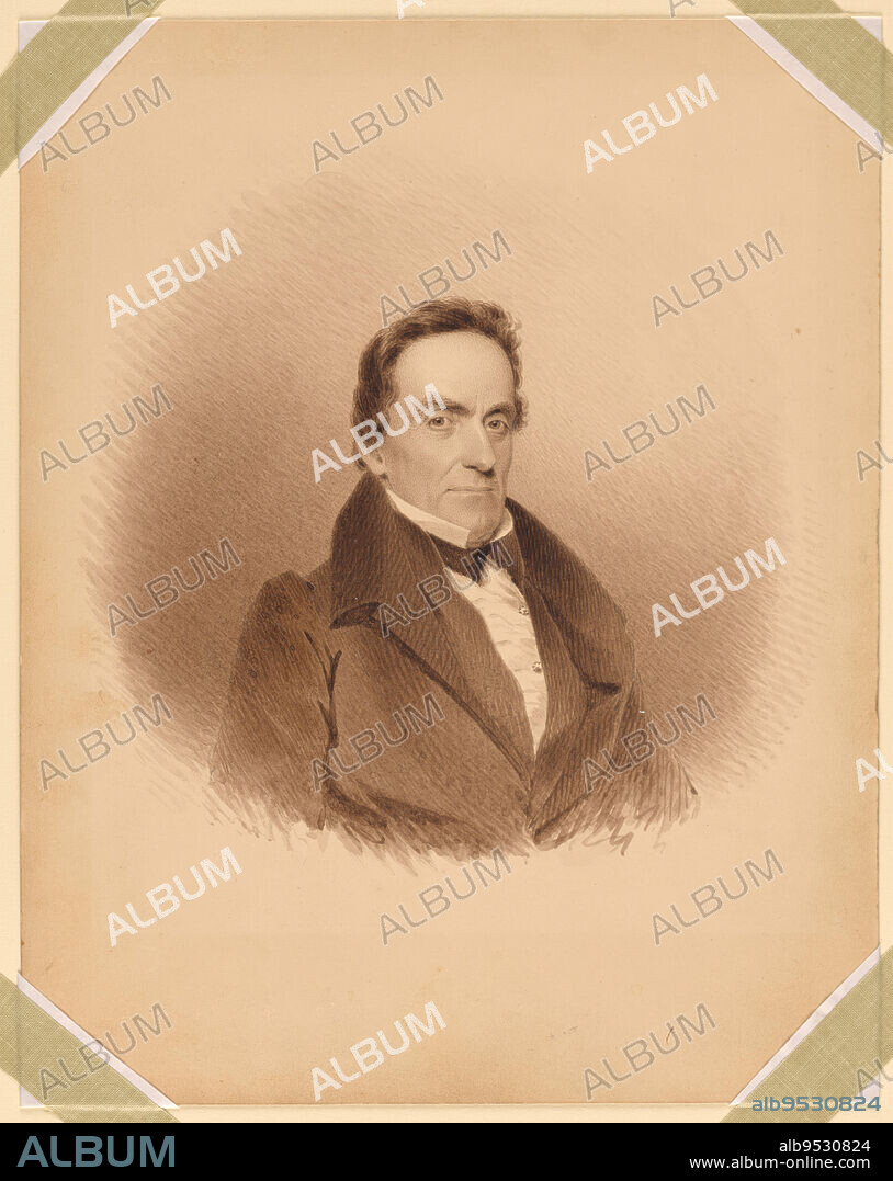 JAMES BARTON LONGACRE. Lewis Cass. Date: c. 1833. Sepia ink on illustration board.