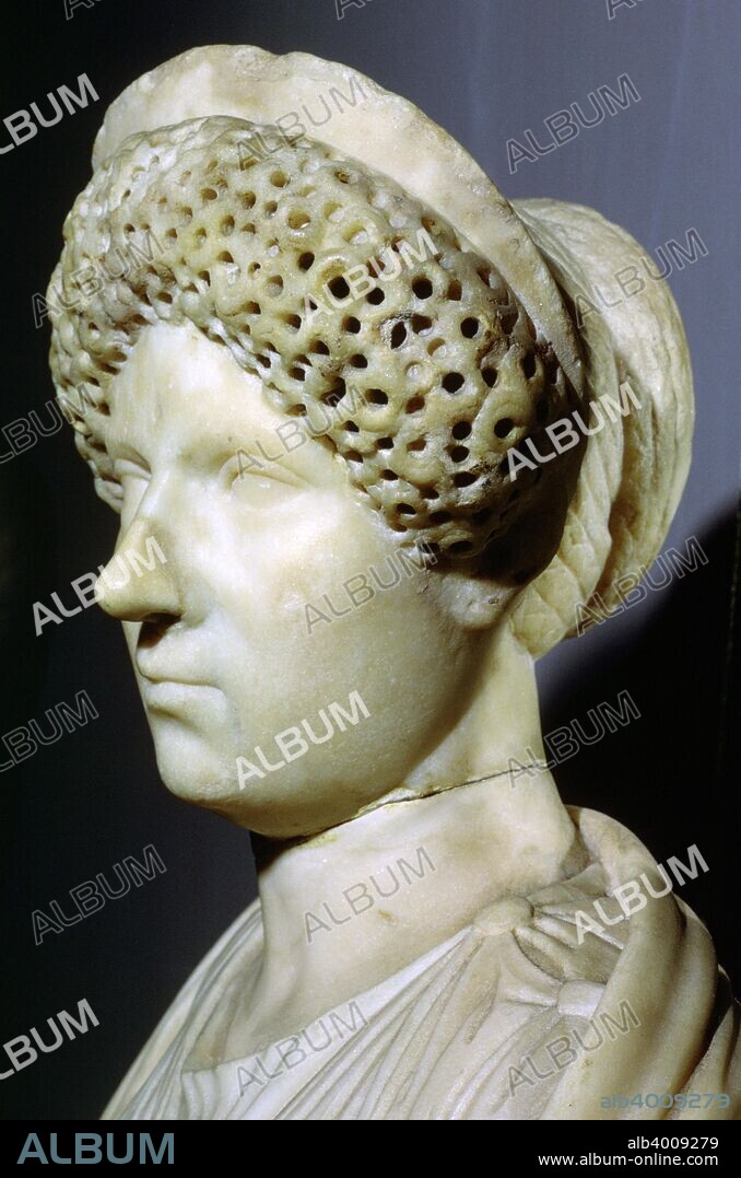 Bust of Julia, the wife of Tiberius Caesar, currently in the National Museum, Budapest, 1st century BC.