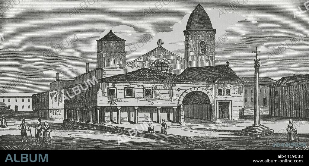 España. Galicia. La Coruña. Santa Maria del Campo. Dibujo por F. Miranda. Grabado por Ricord. Crónica General de España, Historia Ilustrada y Descriptiva de sus Provincias. Galicia,1866. Biblioteca Histórico Militar de Barcelona, Cataluña, España.