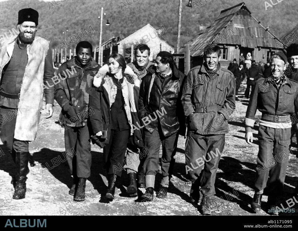 BARBARA BACH, CARL WEATHERS, EDWARD FOX, HARRISON FORD, RICHARD KIEL and ROBERT SHAW in FORCE 10 FROM NAVARONE, 1978, directed by GUY HAMILTON. Copyright ALLIED INTERNATIONAL PICTURES.