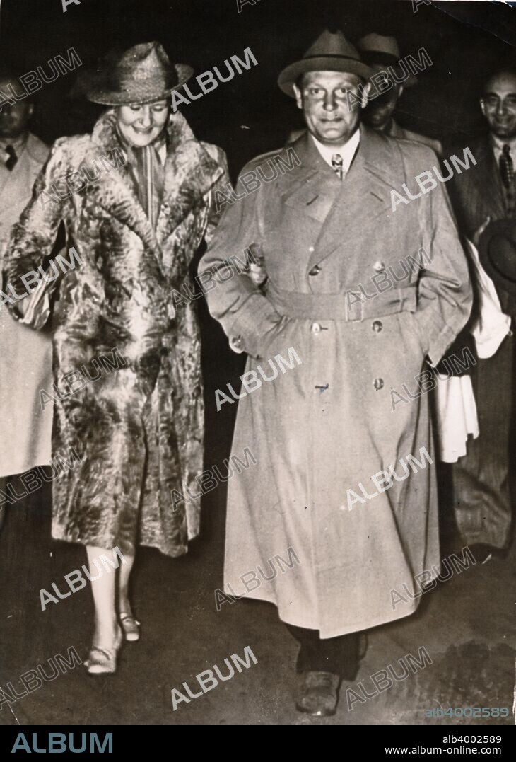 Hermann Göring, Nazi politician and military leader, with his wife Emmy, c1935-c1945. A German actress, Emmy Sonnemann (1893-1973) became the second wife of Luftwaffe Commander-in-Chief Hermann Göring in 1935. She served as Adolf Hitler's hostess at many state functions, which led to her claiming the title of First Lady of the Third Reich.