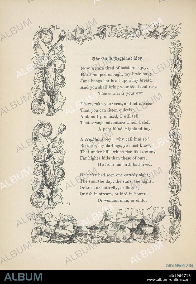The Blind Highland Boy. Select pieces from the poems of William Wordsworth. Iames Burns : London, [1845]. Source: 1467.b.34, 54. Language: English.