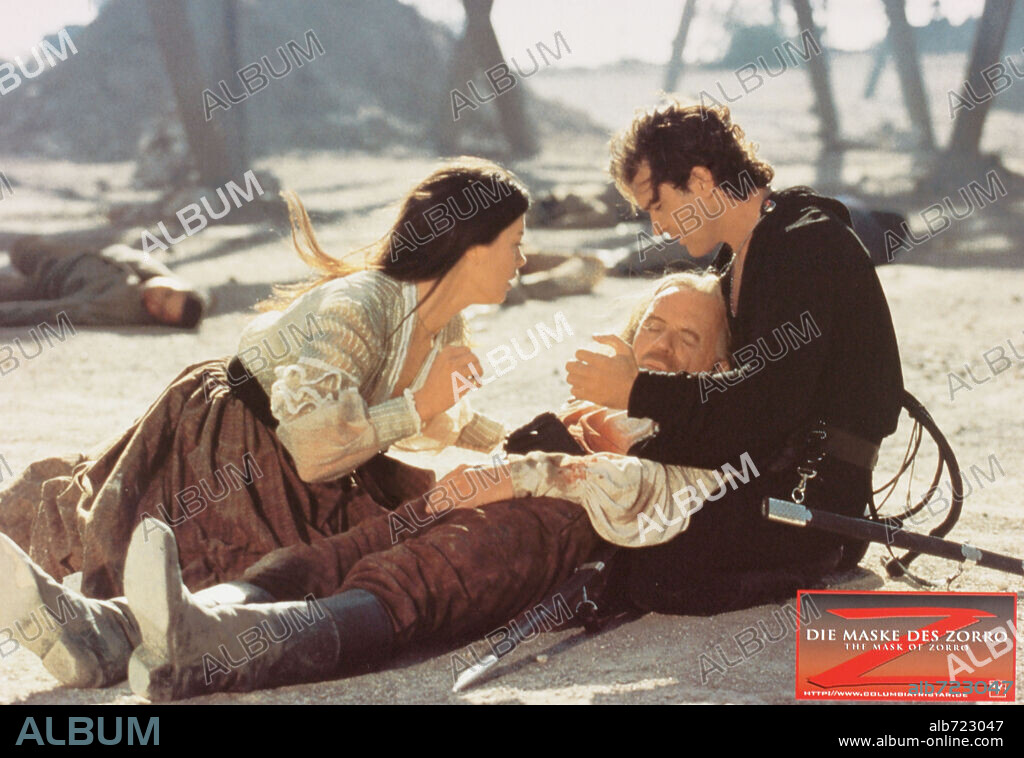ANTHONY HOPKINS, ANTONIO BANDERAS y CATHERINE ZETA-JONES en LA MÁSCARA DEL ZORRO, 1998 (THE MASK OF ZORRO), dirigida por MARTIN CAMPBELL. Copyright AMBLIN ENTERTAINMENT.