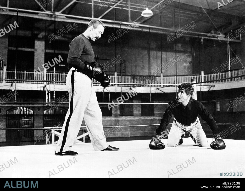 TYRONE POWER and WARD BOND in THE LONG GRAY LINE, 1955, directed by JOHN FORD. Copyright COLUMBIA PICTURES.