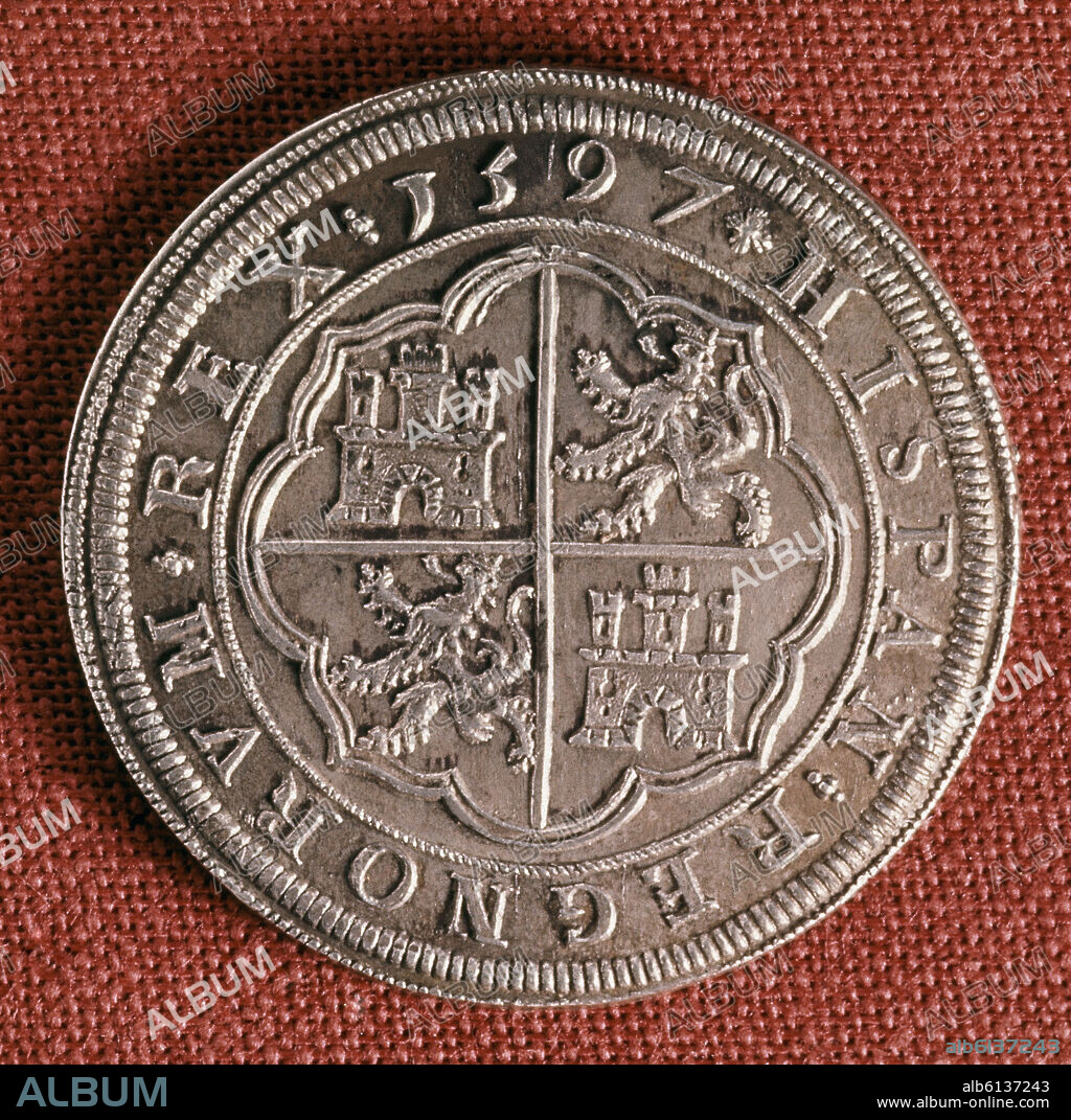 REAL DE A OCHO DE PLATA ACUÑADO EN SEGOVIA EN 1597 A NOMBRE DE FELIPE II - SIGLO XVI.