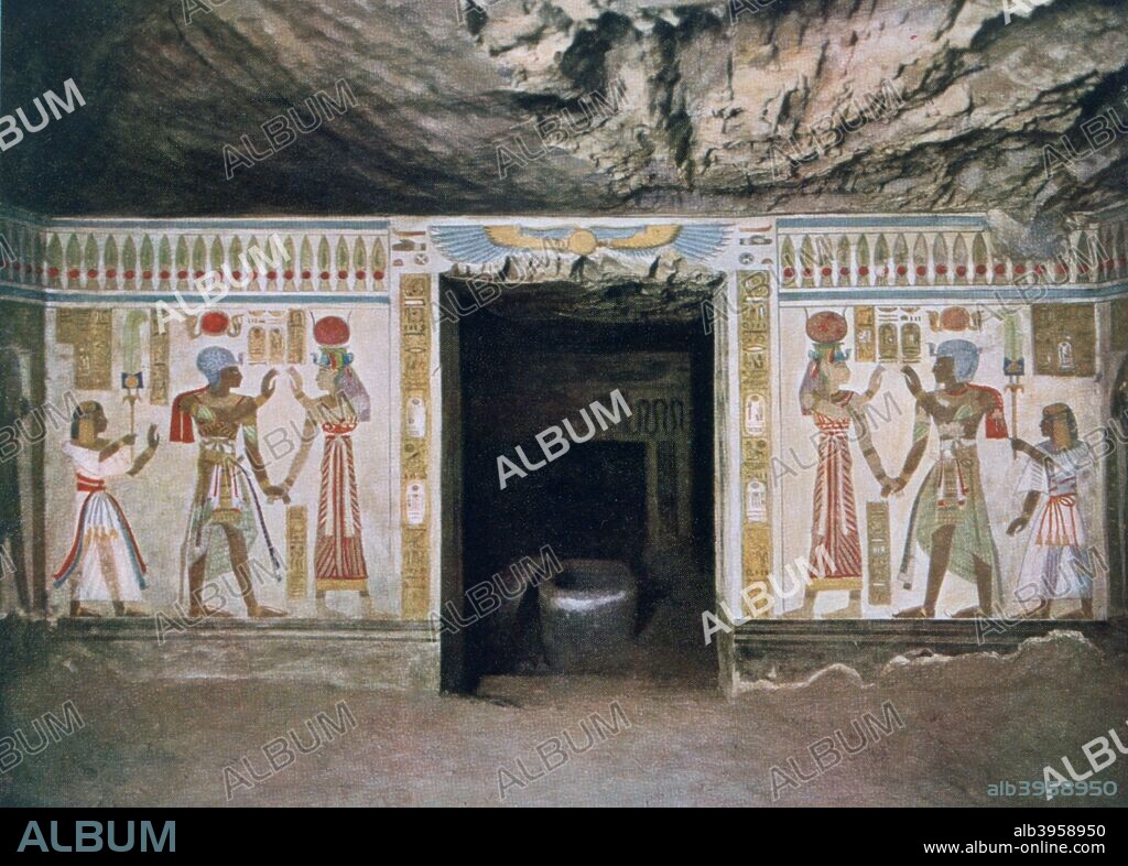 Tomb of Amun-her-khepeshef, son of Rameses II, Thebes, Egypt, 20th century. Amun-her-khepeshef was the firstborn son of Rameses II and Nefertari. He died in the 25th year of his father's reign and was buried in Tomb KV5 in the Valley of the Kings.
