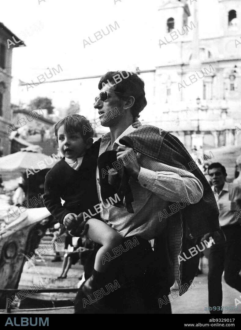 Corrado Pani With Son Massimiliano, Piazza Di Spagna, Rome 1966.