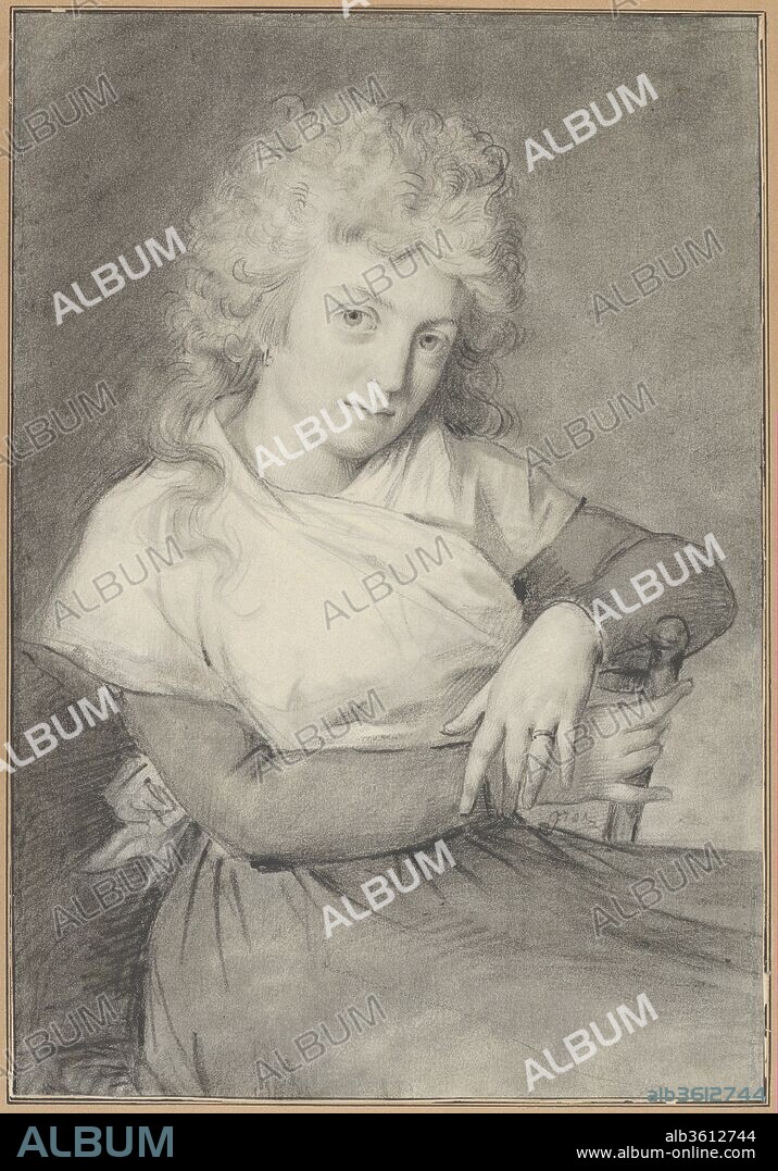 Portrait of a Woman. Artist: baron Antoine Jean Gros (French, Paris 1771-1835 Meudon). Dimensions: Sheet: 11 in. × 7 5/8 in. (28 × 19.4 cm). Date: ca.1793-1800.
Baron Gros was a highly successful student of Neoclassical painter Jacques Louis David (French, 1748-1825). Gros received many commissions for large history paintings during the Napoleonic period, but eventually relied on portraiture to support himself. This signed pair of half-length portraits (see also 2014.271.1) offer few clues as to the sitters' identities. Presumably a husband and wife, they sit in simple chairs against an unadorned background.Their frank and intimate expressions alone carry the force of expression.