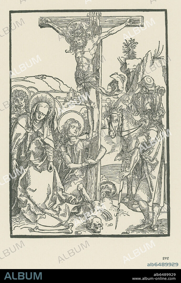 ALBERTO DURERO. The Crucifixion. (Albertina Passion). Around 1500. 
Woodcut, 246 x 174mm.