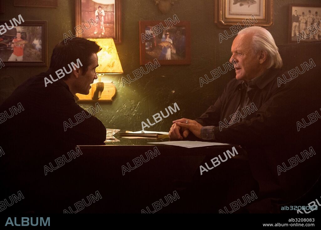 ANTHONY HOPKINS y COLIN FARRELL en PREMONICIÓN, 2015 (SOLACE), dirigida por ALFONSO POYART. Copyright EDEN ROCK MEDIA/FILMNATION ENTERTAINMENT/FLYNN PICTURE COMPA.
