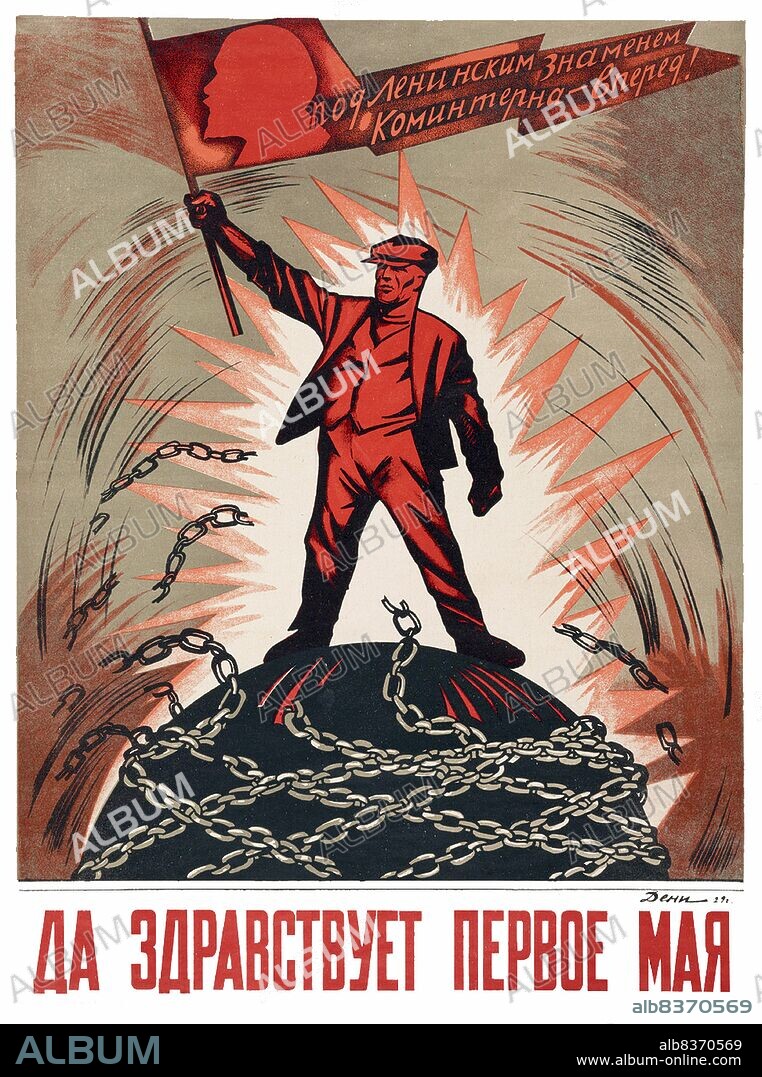 Communist propaganda in the Soviet Union was extensively based on Marxist-Leninist ideology to promote the Communist Party line.<br/><br/>. Wall posters were widely used in the early days, often depicting the Red Army's triumphs for the benefit of the illiterate. This continued in World War II, still for the benefit of the less literate, with bold, simple designs.